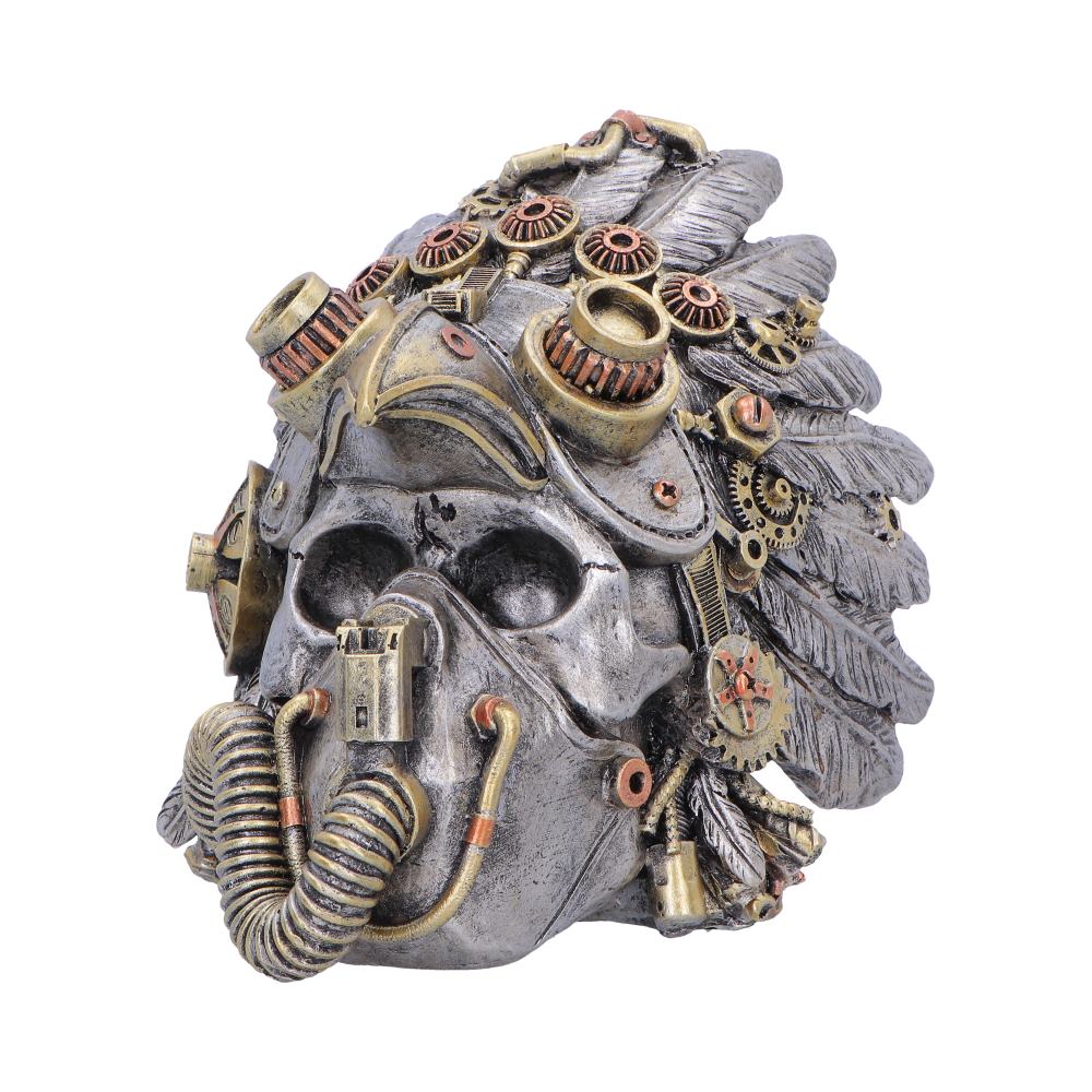 Cogwork Chief Steampunk Feather Skull 15.7cm 2