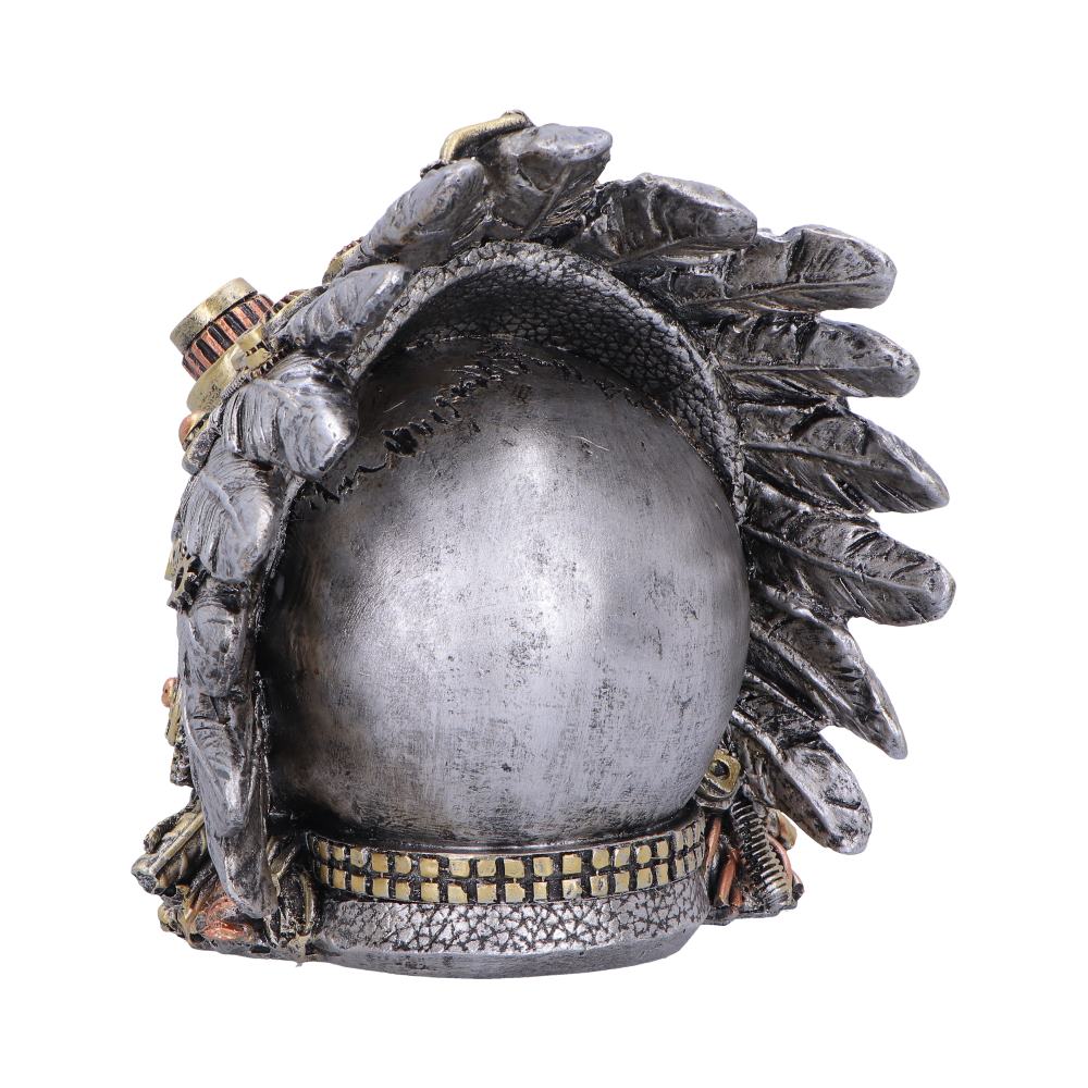 Cogwork Chief Steampunk Feather Skull 15.7cm 3