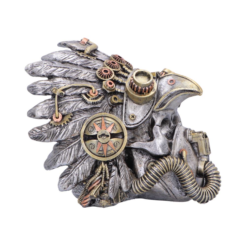 Cogwork Chief Steampunk Feather Skull 15.7cm 4