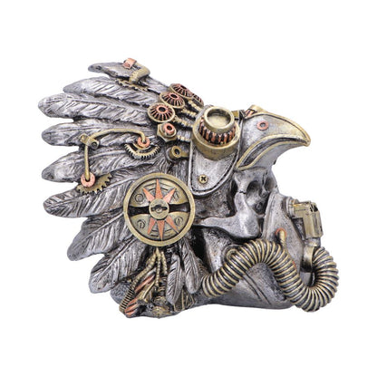 Cogwork Chief Steampunk Feather Skull 15.7cm 4