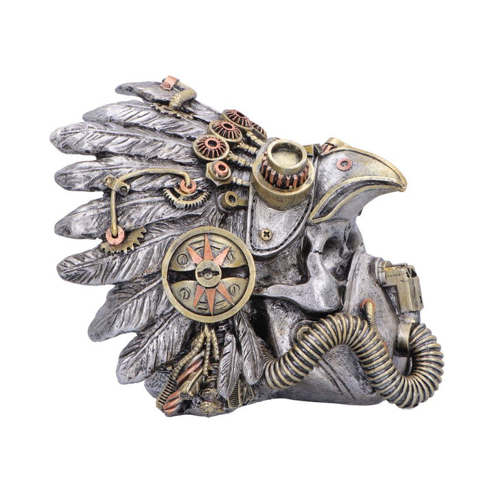 Cogwork Chief Steampunk Feather Skull 15.7cm