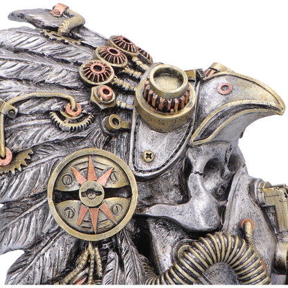 Cogwork Chief Steampunk Feather Skull 15.7cm 6