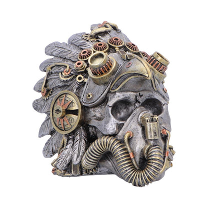 Cogwork Chief Steampunk Feather Skull 15.7cm 1