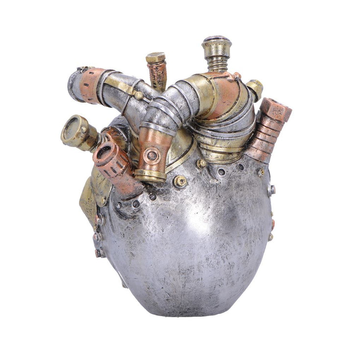 Cardiac Cranium Steampunk Silver Skull 17.5cm