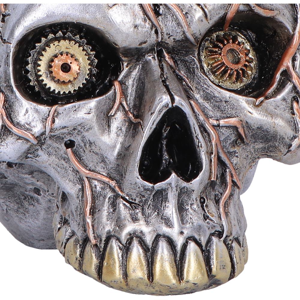 Cardiac Cranium Steampunk Silver Skull 17.5cm 5