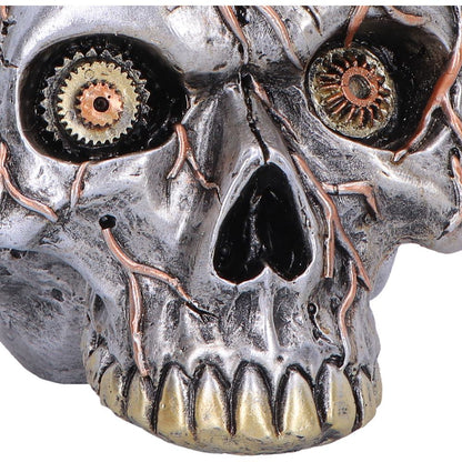 Cardiac Cranium Steampunk Silver Skull 17.5cm 5