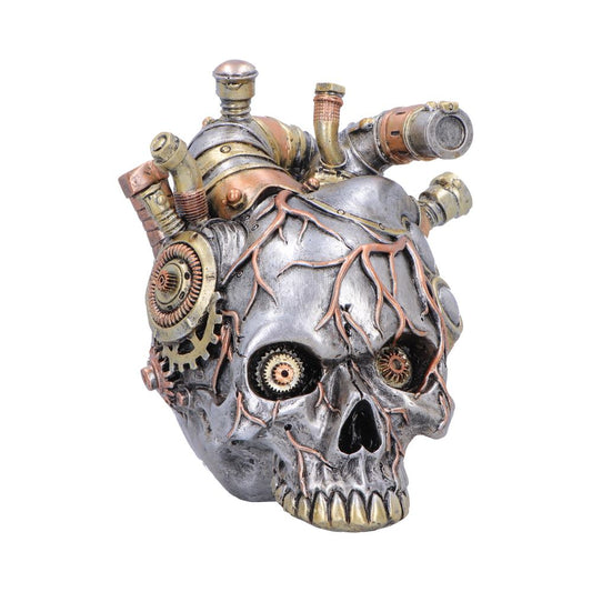 Cardiac Cranium Steampunk Silver Skull 17.5cm 1