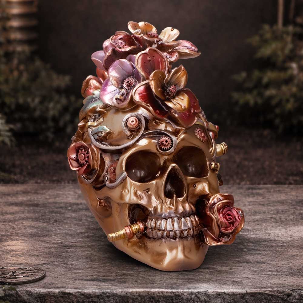 Clockwork Bloom Steampunk Skull 16cm 7