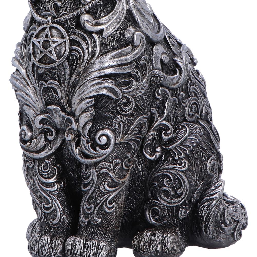 Hexbound Familiar Silver Cat Figurine 23cm 6