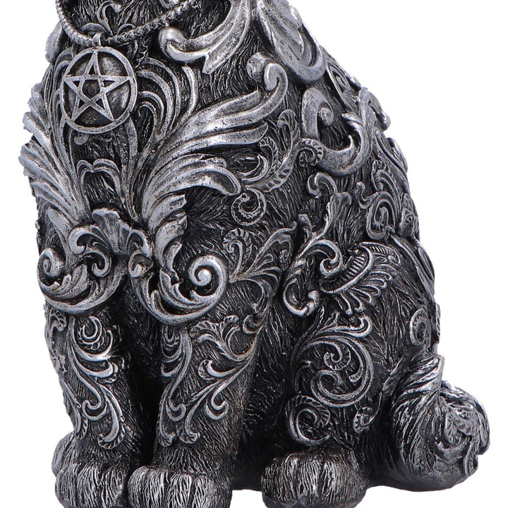 Hexbound Familiar Silver Cat Figurine 23cm 6