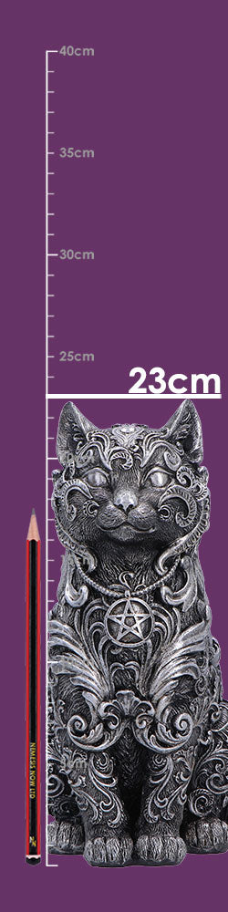 Hexbound Familiar Silver Cat Figurine 23cm 8