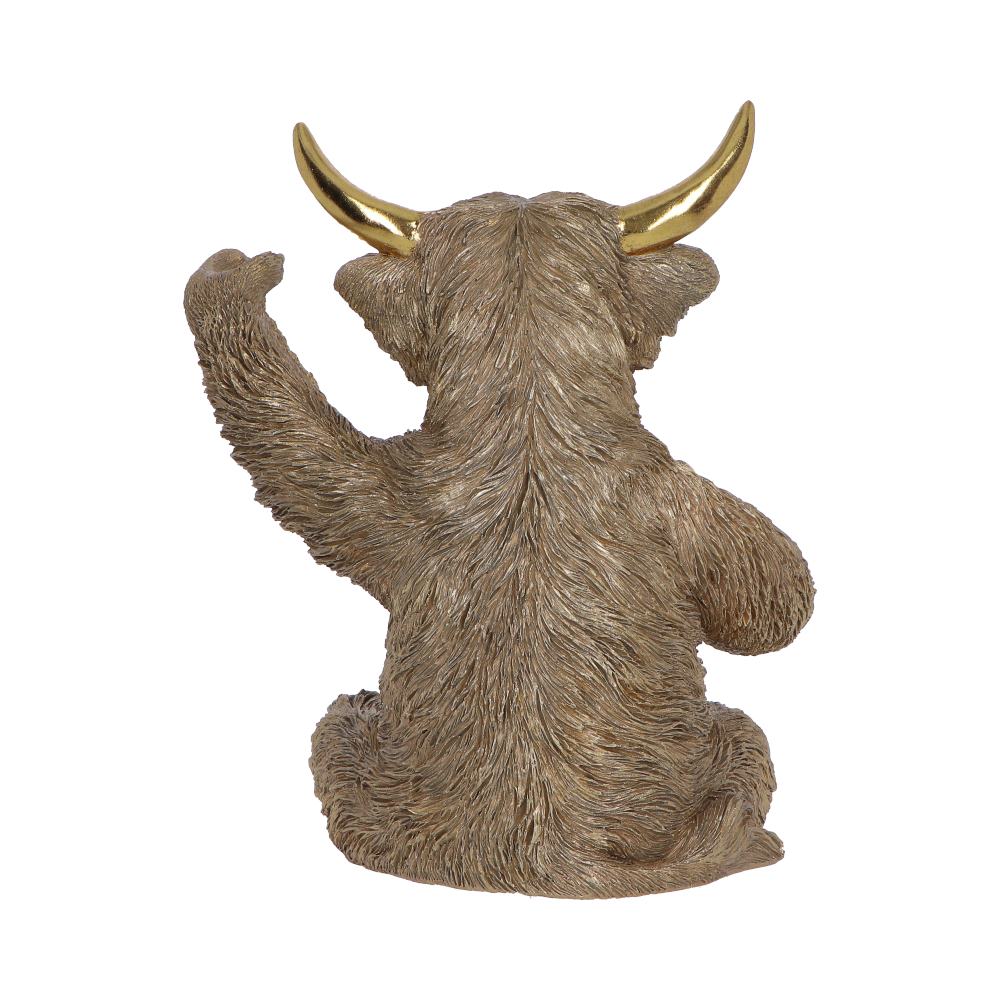 Gold Highland Cow Wine Bottle Holder 26.8cm 1