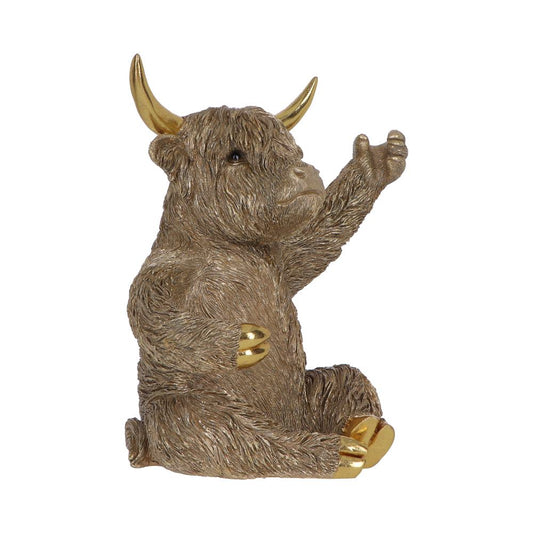 Gold Highland Cow Wine Bottle Holder 26.8cm 2