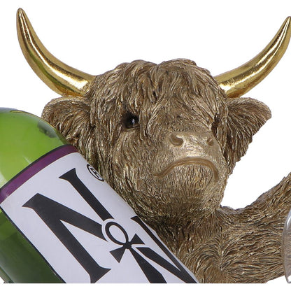 Gold Highland Cow Wine Bottle Holder 26.8cm 3