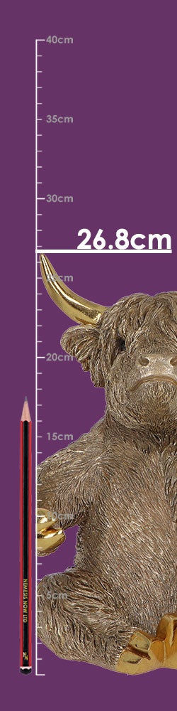 Gold Highland Cow Wine Bottle Holder 26.8cm 6
