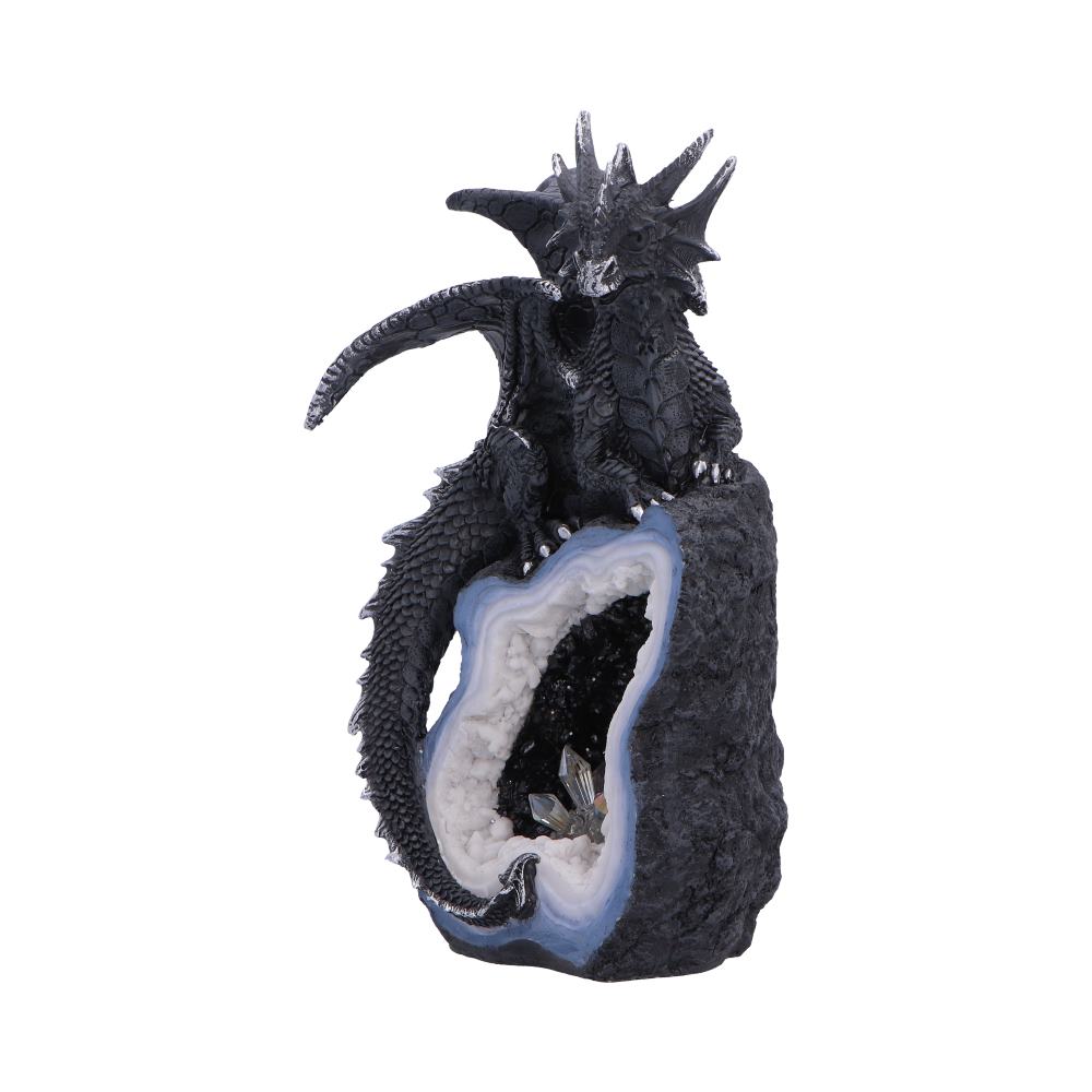 Shadow Crystal Keeper Black Dragon on Geode Figurine 20.8cm 2