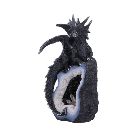 Shadow Crystal Keeper Black Dragon on Geode Figurine 20.8cm 2