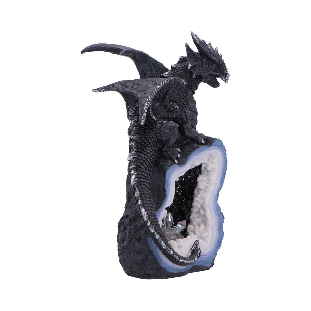 Shadow Crystal Keeper Black Dragon on Geode Figurine 20.8cm 4
