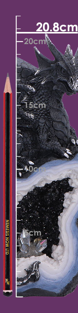 Shadow Crystal Keeper Black Dragon on Geode Figurine 20.8cm 8