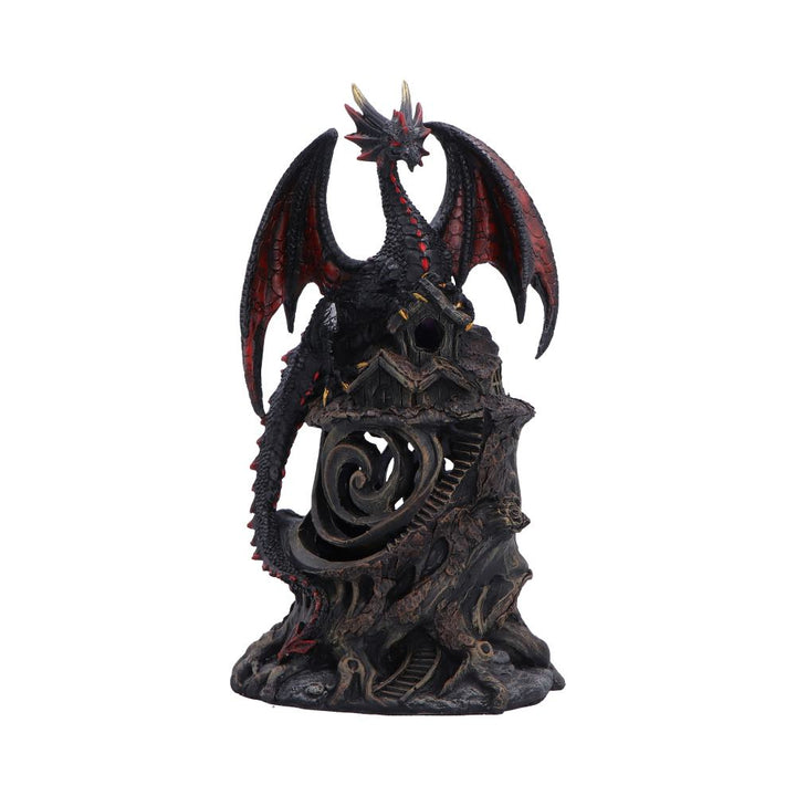 Midnight Warden Light-up Red and Black Dragon Hollow Figurine 23.5cm