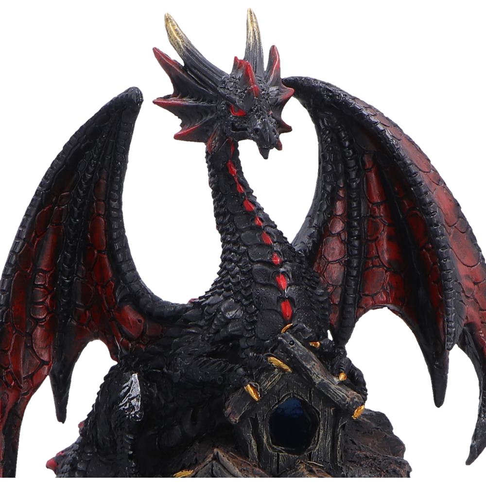 Midnight Warden Light-up Red and Black Dragon Hollow Figurine 23.5cm 5