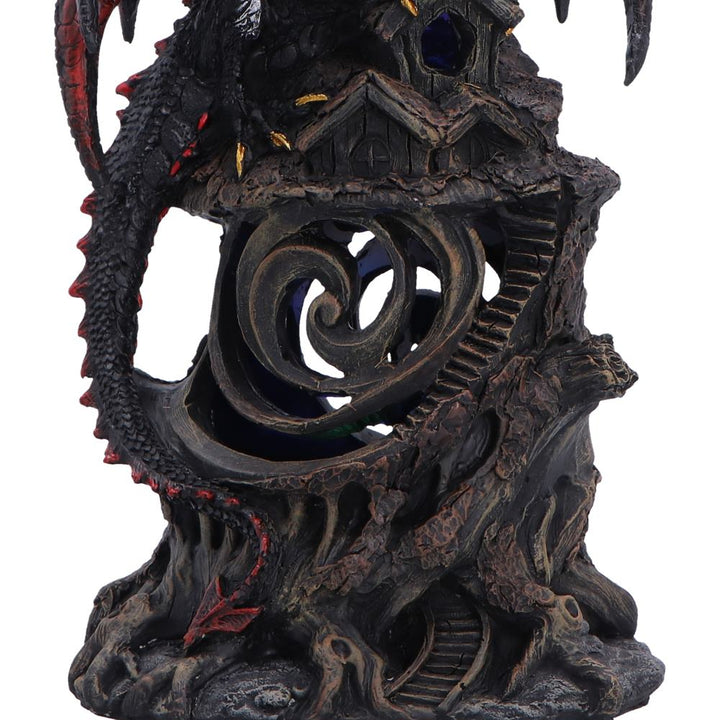 Midnight Warden Light-up Red and Black Dragon Hollow Figurine 23.5cm