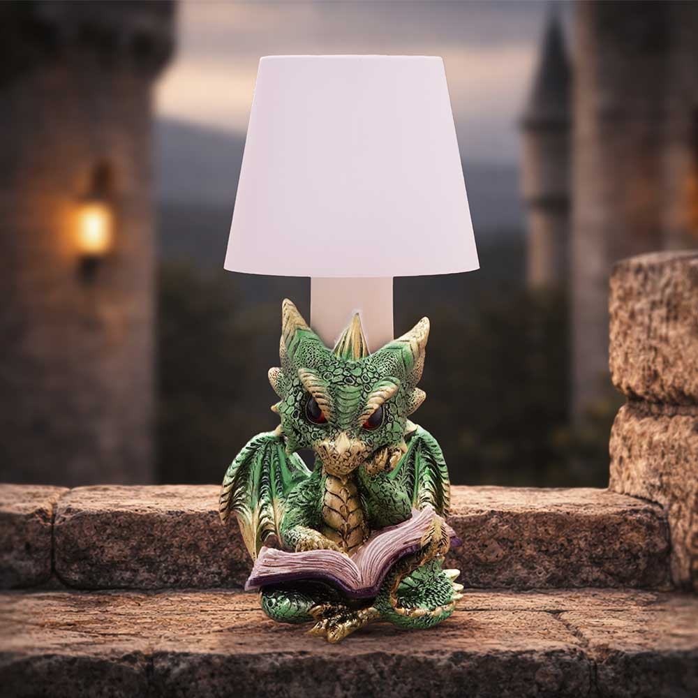 Bookwyrm Green Book Dragon Lamp 24.4cm 7