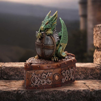 Hoard Protector Box Green Dragon Shield on Shield Box 13.4cm 7
