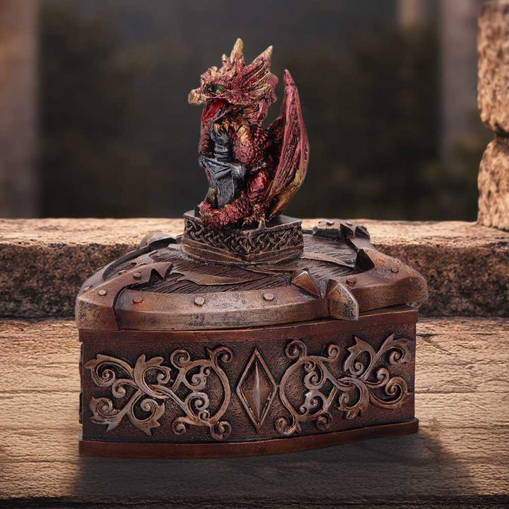 Hoard Defender Box Red Dragon on Shield Box 10.5cm