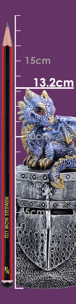 Hatchling Helm Blue Dragon on Knight Helmet 13.2cm 8