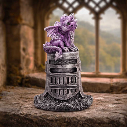 Hatchling Helm Purple Dragon on Knight Helmet 12.7cm 7