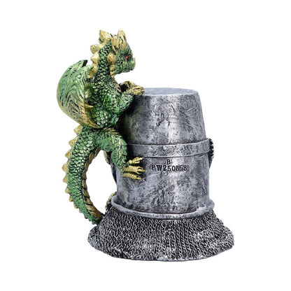 Green Dragon on Knight Helmet Figurine 12cm 3
