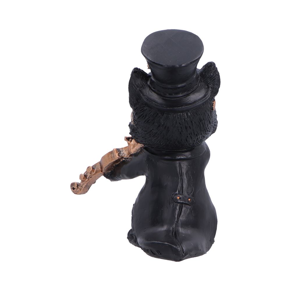 Music Meowstro Steampunk Black Cat Playing Violin Figurine 10cm 3
