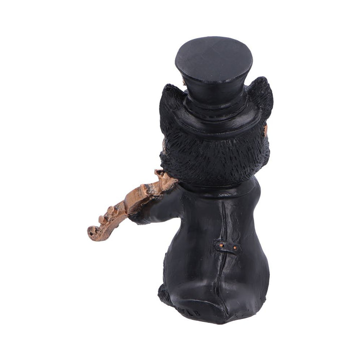 Music Meowstro Steampunk Black Cat Playing Violin Figurine 10cm 3