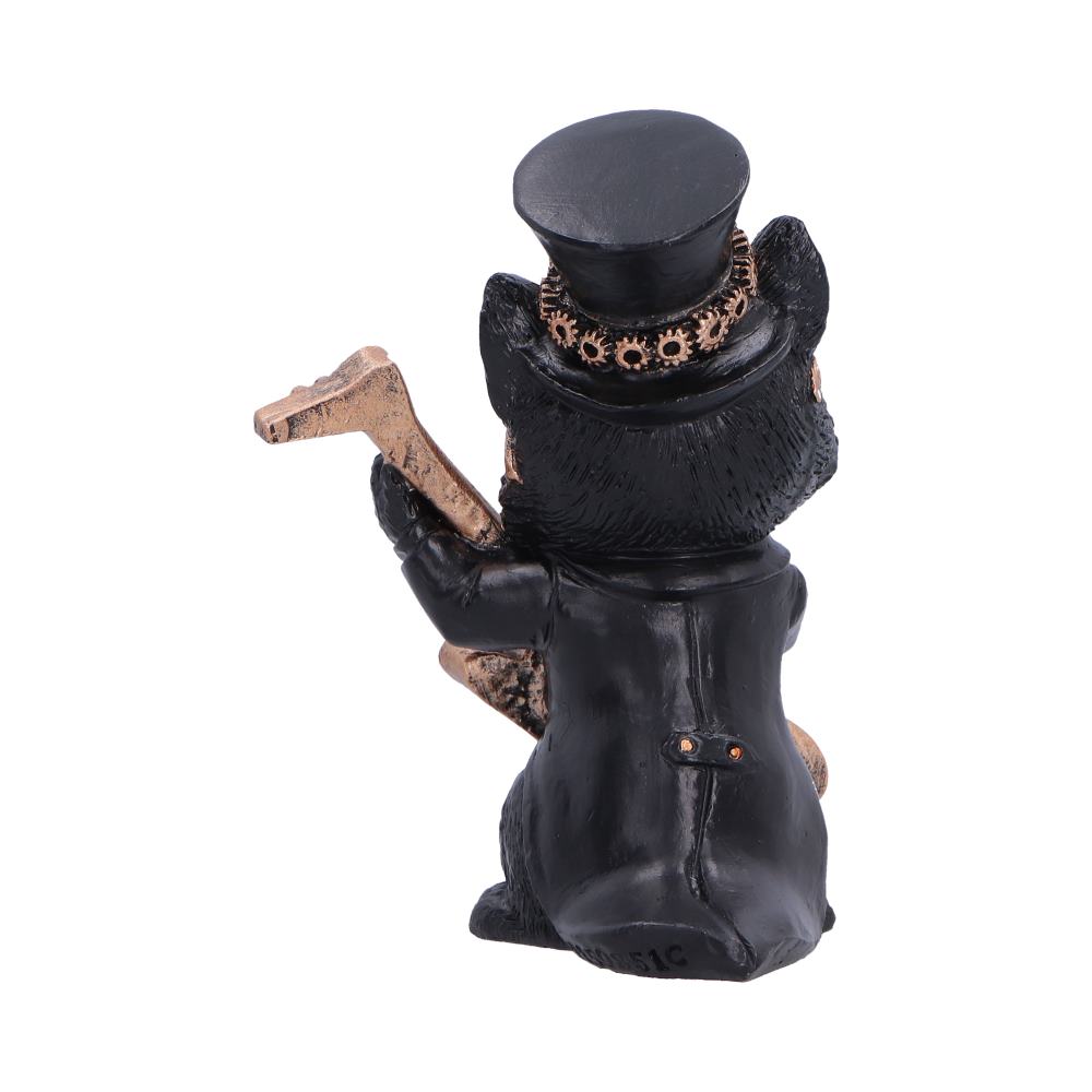 Music Meowstro Steampunk Black Cat Playing Guitar Figurine 10cm 3