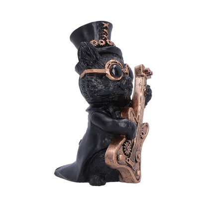 Music Meowstro Steampunk Black Cat Playing Guitar Figurine 10cm 4