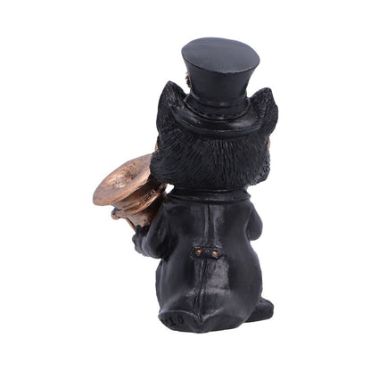 Music Meowstro Steampunk Black Cat Playing Horn Figurine 10cm 3