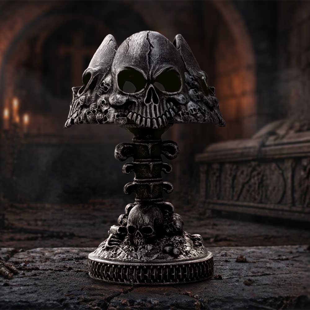 Last Light Lamp Gothic Skull Lamp Silver 22.6cm 7