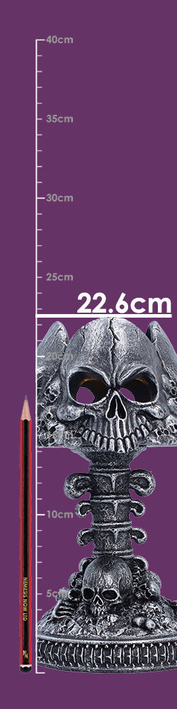Last Light Lamp Gothic Skull Lamp Silver 22.6cm 8