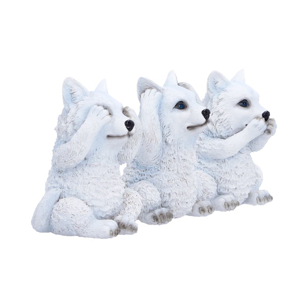 Three Wise Wolf Pups Figurine Set 9cm 4