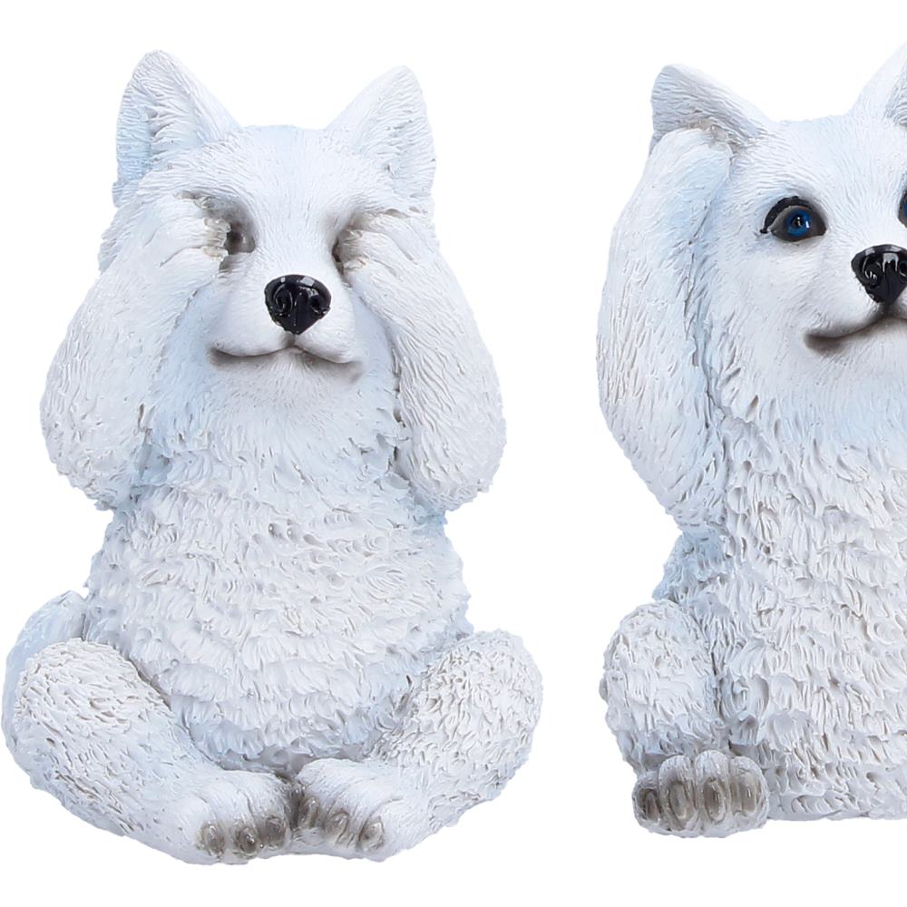 Three Wise Wolf Pups Figurine Set 9cm 5