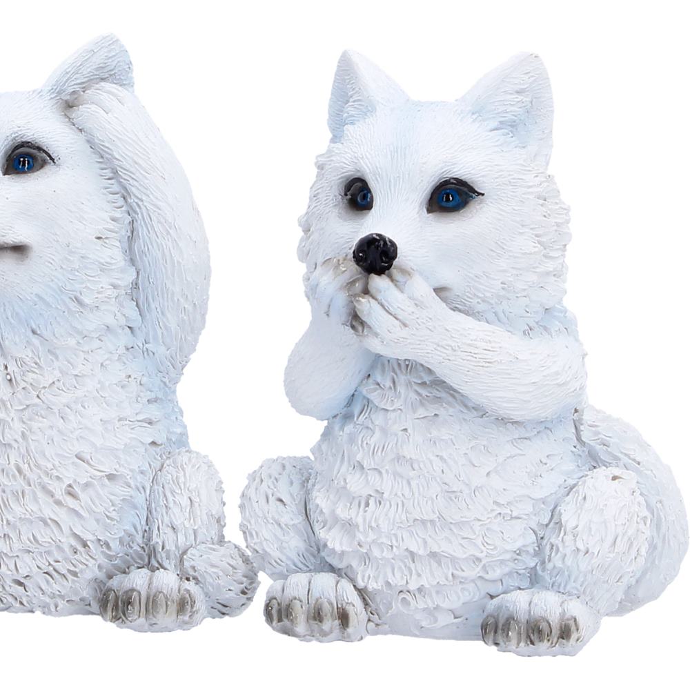 Three Wise Wolf Pups Figurine Set 9cm 6