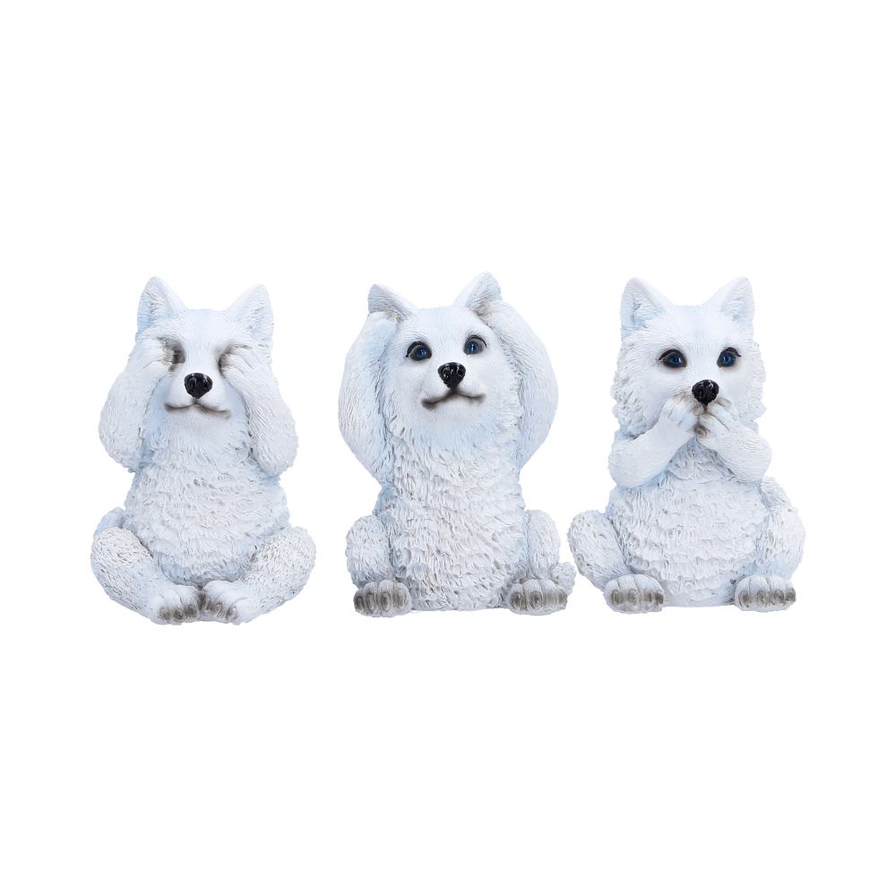 Three Wise Wolf Pups Figurine Set 9cm 1