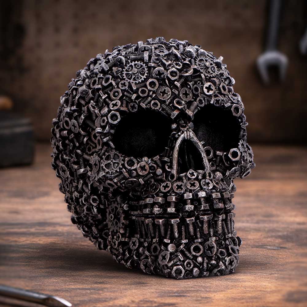 Screwed Skull Black Figurine 12cm 7