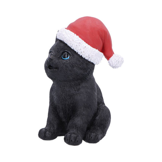 Black Cat with Santa Hat 18cm 2