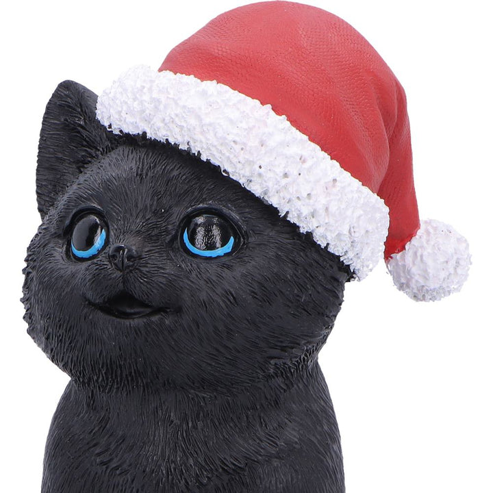 Black Cat with Santa Hat 18cm
