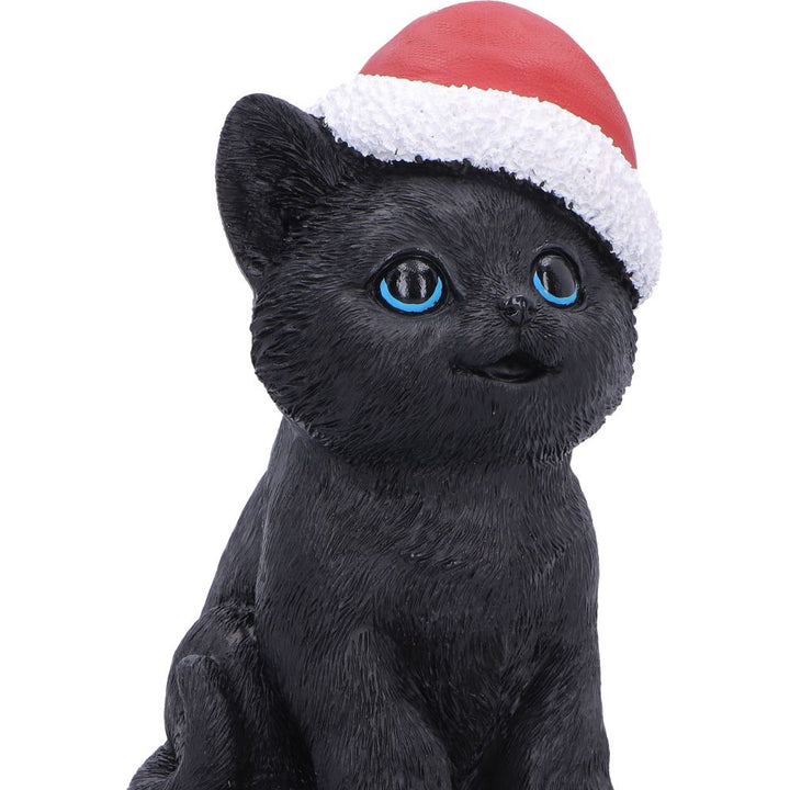 Black Cat with Santa Hat 18cm