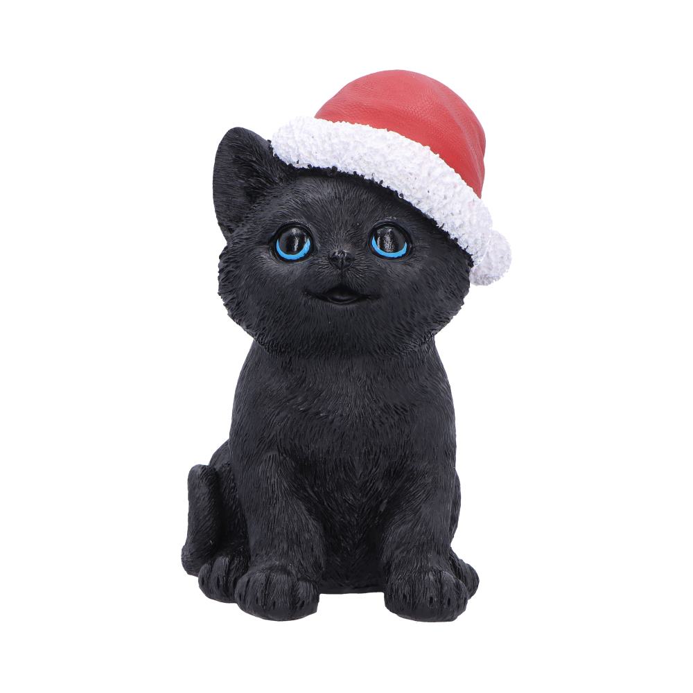 Black Cat with Santa Hat 18cm 1