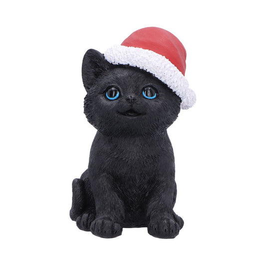 Black Cat with Santa Hat 18cm 1