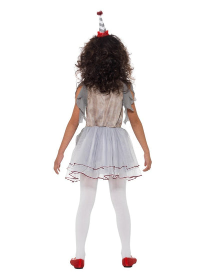 Vintage Clown Girl Costume Child Grey Dress with Headband 3